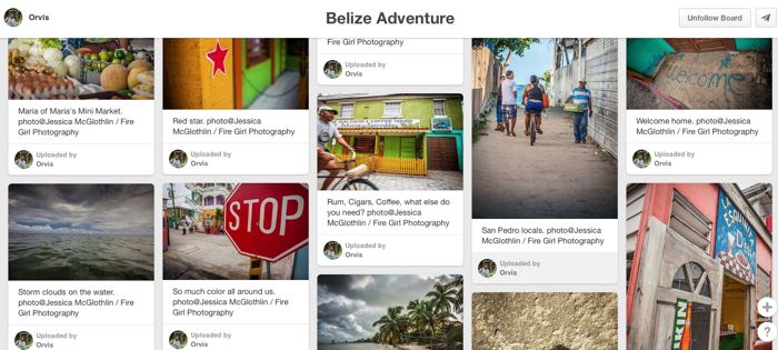 The Orvis Belize Adventure Pinterest page.